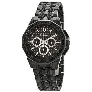 Bulova Octava Black Dial Men's Multifunction Crystal Face Watch 98C134
